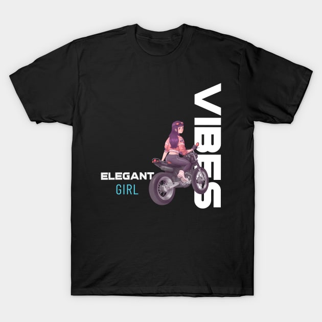 Elegant Girl Vibes T-shirt, girl vibes sticker, girly cute anime designs for all ages, girl gift idea, emotions, girl power, women gift T-Shirt by AbsurdStore